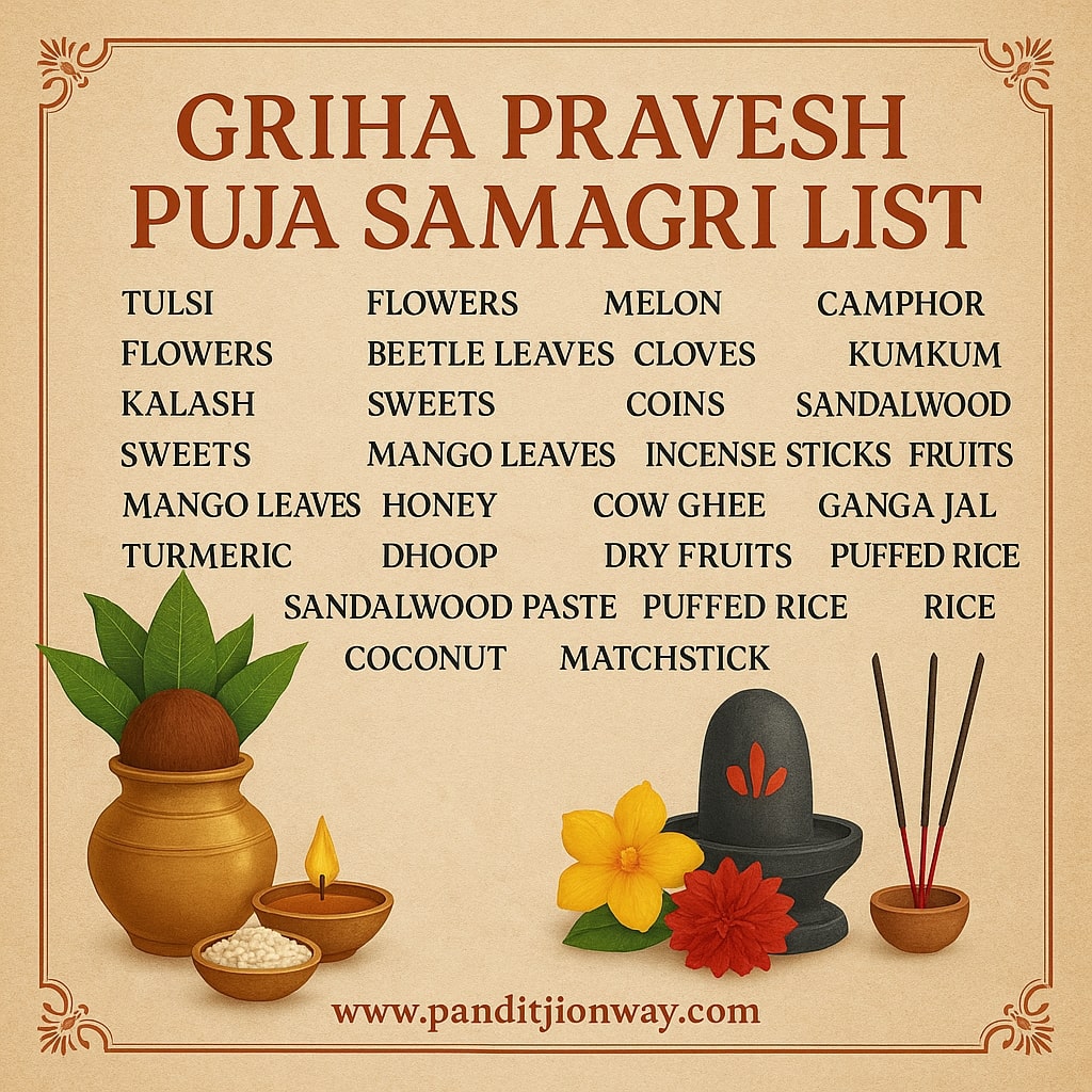 You are currently viewing Griha Pravesh Puja Samagri list : गृह प्रवेश पूजा सामग्री पूरी लिस्ट 