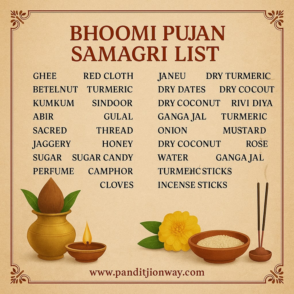 Bhoomi Poojan Samagri List Bhoomi Pujan Samagri List