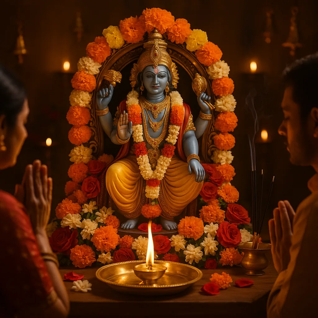 You are currently viewing ॐ जय जगदीश हरे आरती | अर्थ सहित संपूर्ण विष्णु आरती