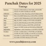 Panchak Dates For 2025 and Timings