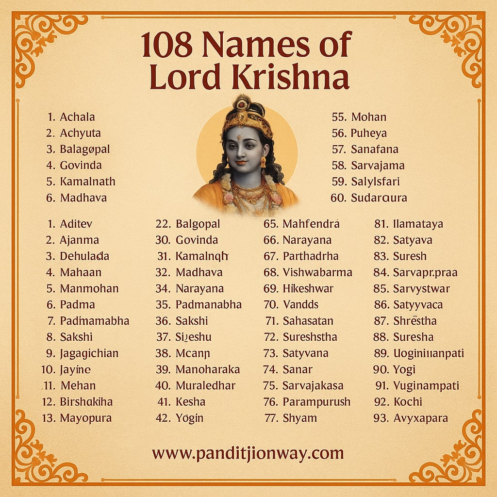 108 Names of Lord Krishna 108 Names of Lord Krishna with Meanings