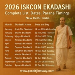 Read more about the article 2026 ISKCON Ekadashi Vrat – Complete List, Dates, Parana Timings