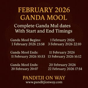 Read more about the article February 2026 Ganda Mool | Complete Ganda Mul dates With Start and End Timings