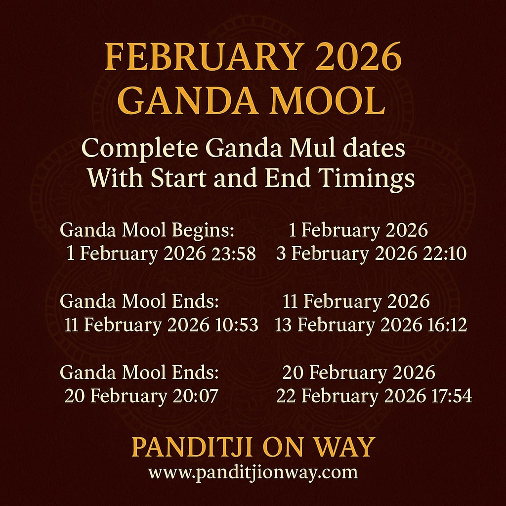You are currently viewing February 2026 Ganda Mool | Complete Ganda Mul dates With Start and End Timings