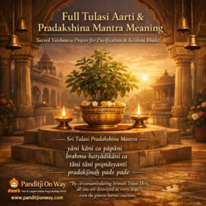 Read more about the article Full Tulasi Aarti and Pradakshina Mantra Meaning, Tulsi Jal Daan