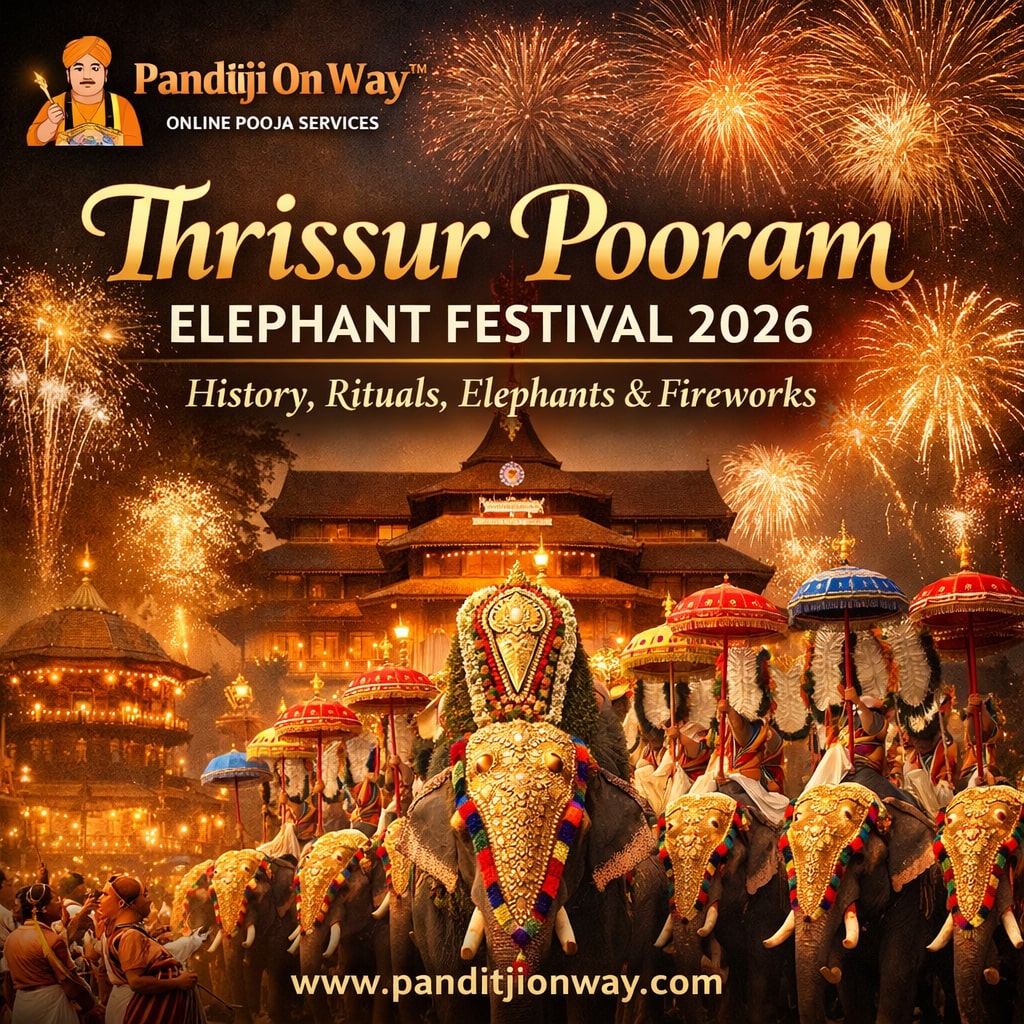 You are currently viewing Thrissur Pooram Elephant Festival 2026 | History, Rituals, Elephants & Fireworks