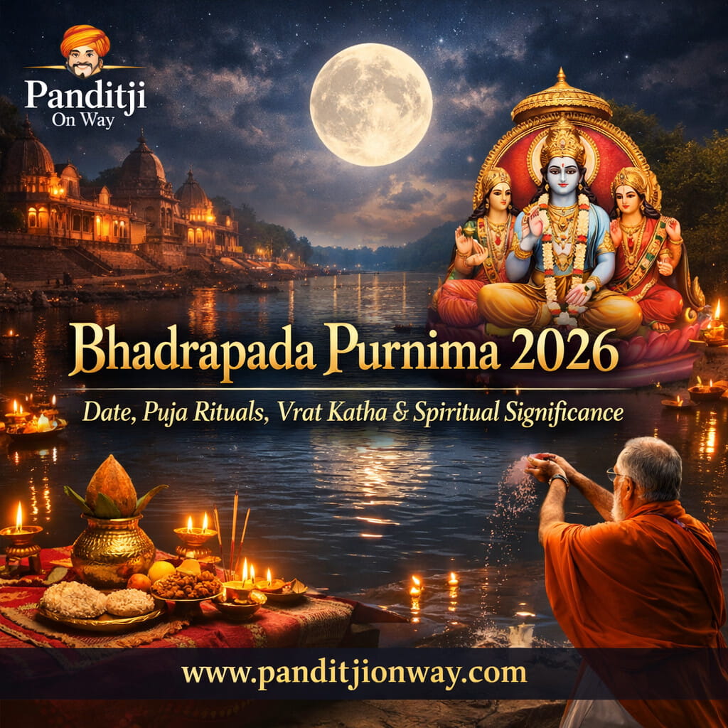 You are currently viewing Bhadrapada Purnima 2026: Date, Puja Rituals, Vrat Katha & Spiritual Significance