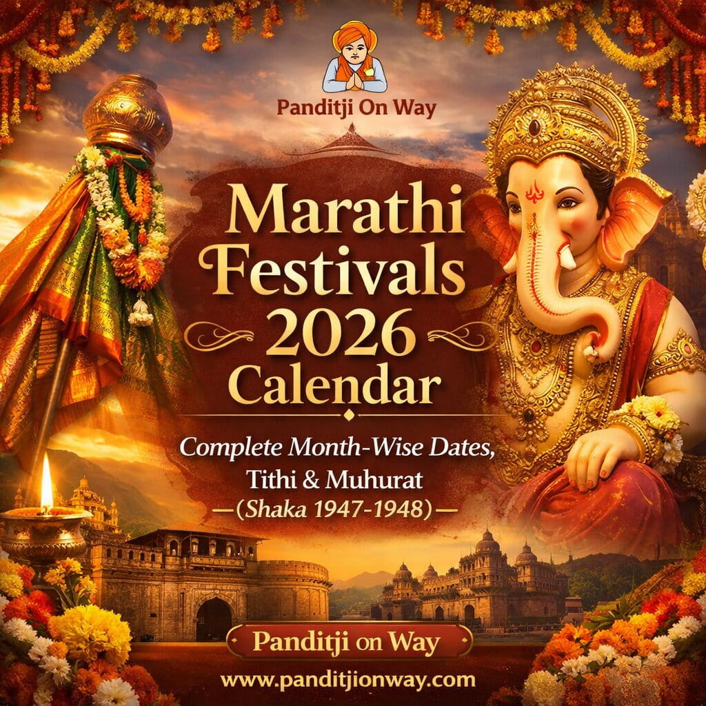 You are currently viewing Marathi Festivals 2026 Calendar – Complete Month-Wise Dates, Tithi & Muhurat (Shaka 1947-1948)
