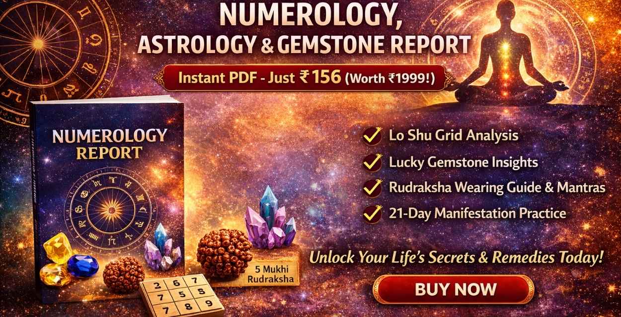 You are currently viewing Get Numerology + Astro Report with Gemstone & Rudraksha Guide – ₹156 Instant Download