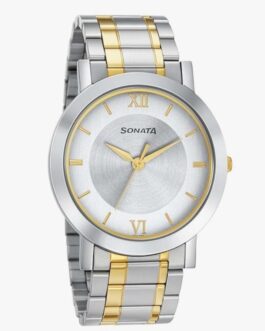 Sonata Utsav Quartz Analog Silver Dial Two Toned Silver & Gold Stainless Steel
