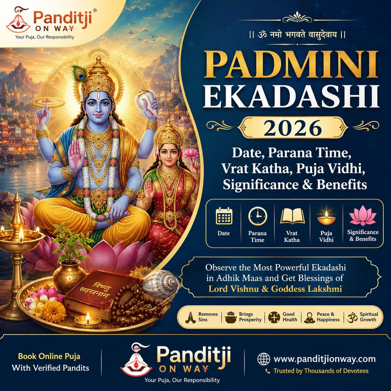 Padmini Ekadashi 2026 Date, Parana Time
