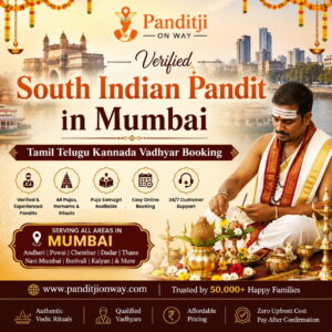 Read more about the article Verified South Indian Pandit in Mumbai | Tamil Telugu Kannada Vadhyar Booking