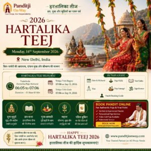 Read more about the article Hartalika Teej 2026: Date, Puja Muhurat, Vrat Katha, Vidhi, Samagri & Significance