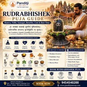 Read more about the article Rudrabhishek Puja Guide: Mantra, Vidhi, Samagri, Benefits & Cost