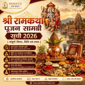 Read more about the article श्री रामकथा पूजन सामग्री सूची 2026 | संपूर्ण लिस्ट, विधि एवं लाभ