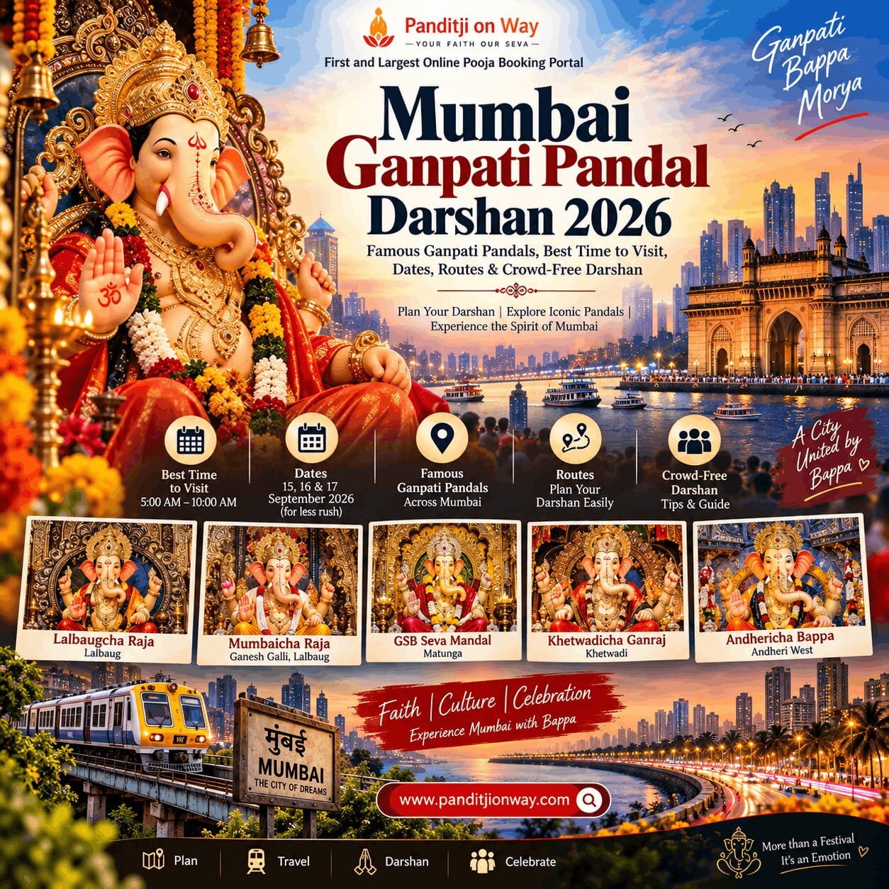 Famous Ganpati Pandals in Mumbai 2026 Best Time For Darshan Famous Ganpati Pandals in Mumbai 2026 Best Time For Darshan