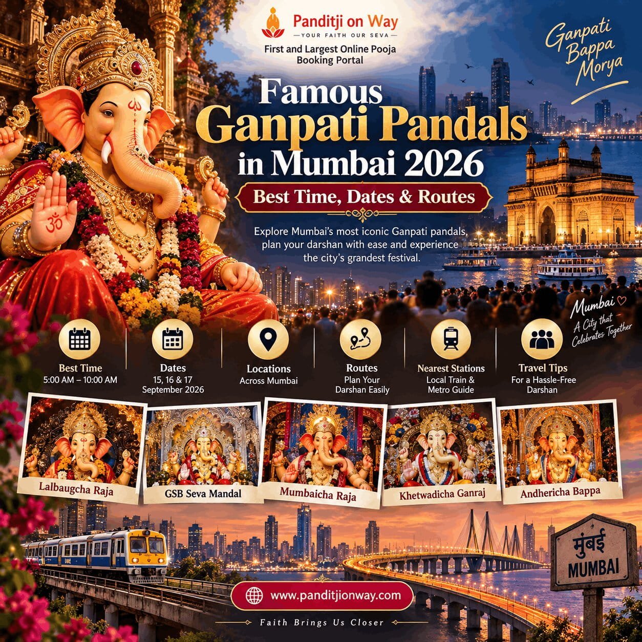 Famous Ganpati Pandals in Mumbai 2026 Famous Ganpati Pandals in Mumbai 2026