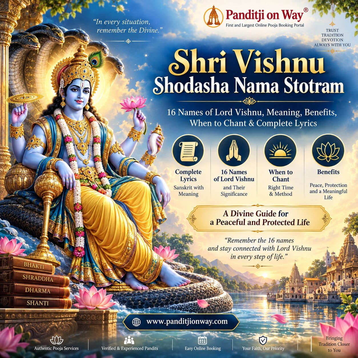 Lord Vishnu Shodasha Nama Stotram