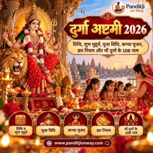दुर्गा अष्टमी 2026 भव्य कन्या पूजन दुर्गा अष्टमी 2026